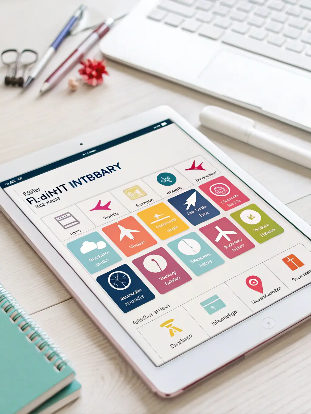 A visually appealing image of a 3-month adventure itinerary displayed on a tablet, showcasing a curated series of activities and destinations, designed for long-term adventure planning.