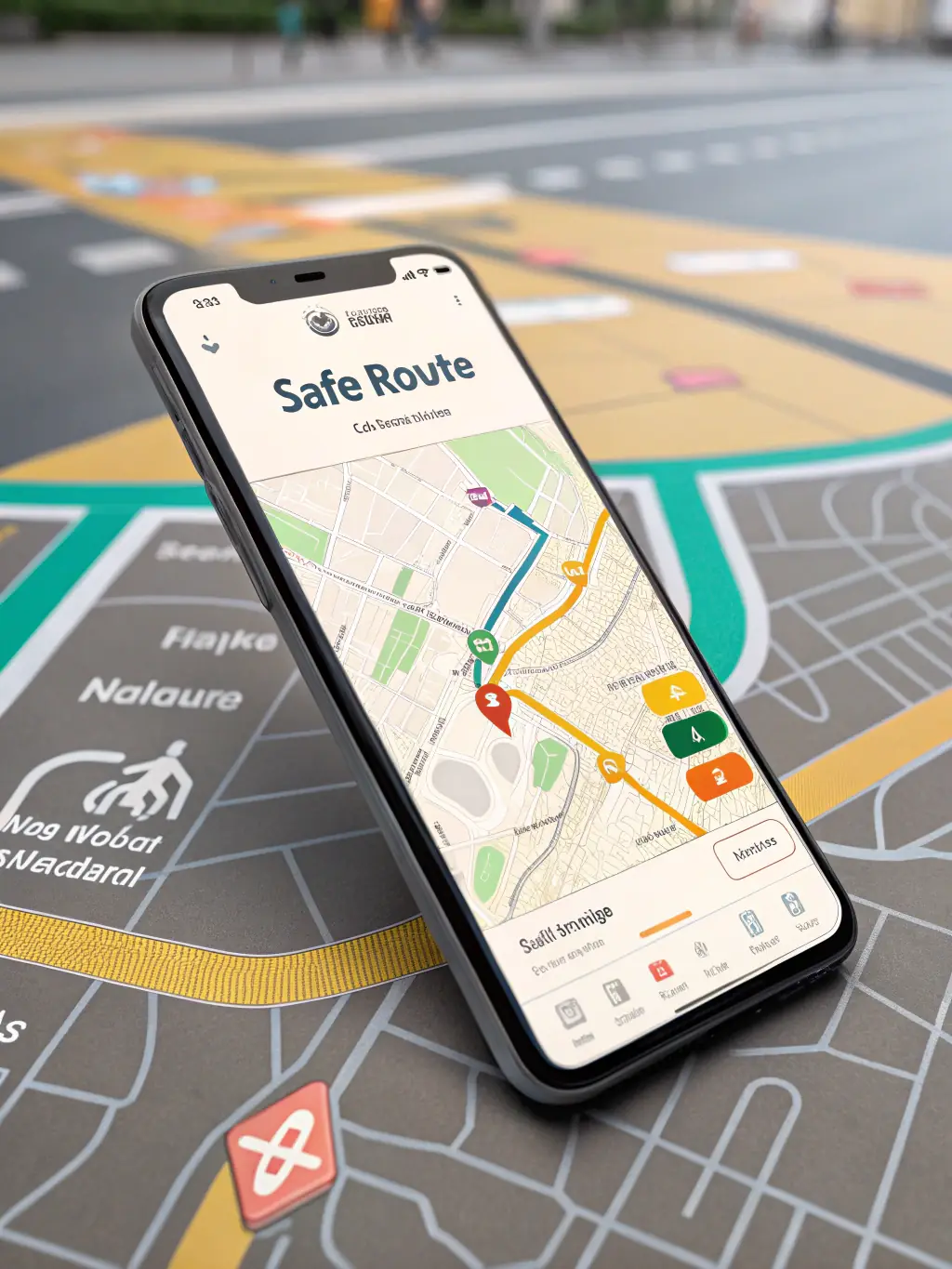 A screenshot of the Xtrem Reboot mobile app interface, displaying personalized route recommendations and real-time safety alerts powered by AI.