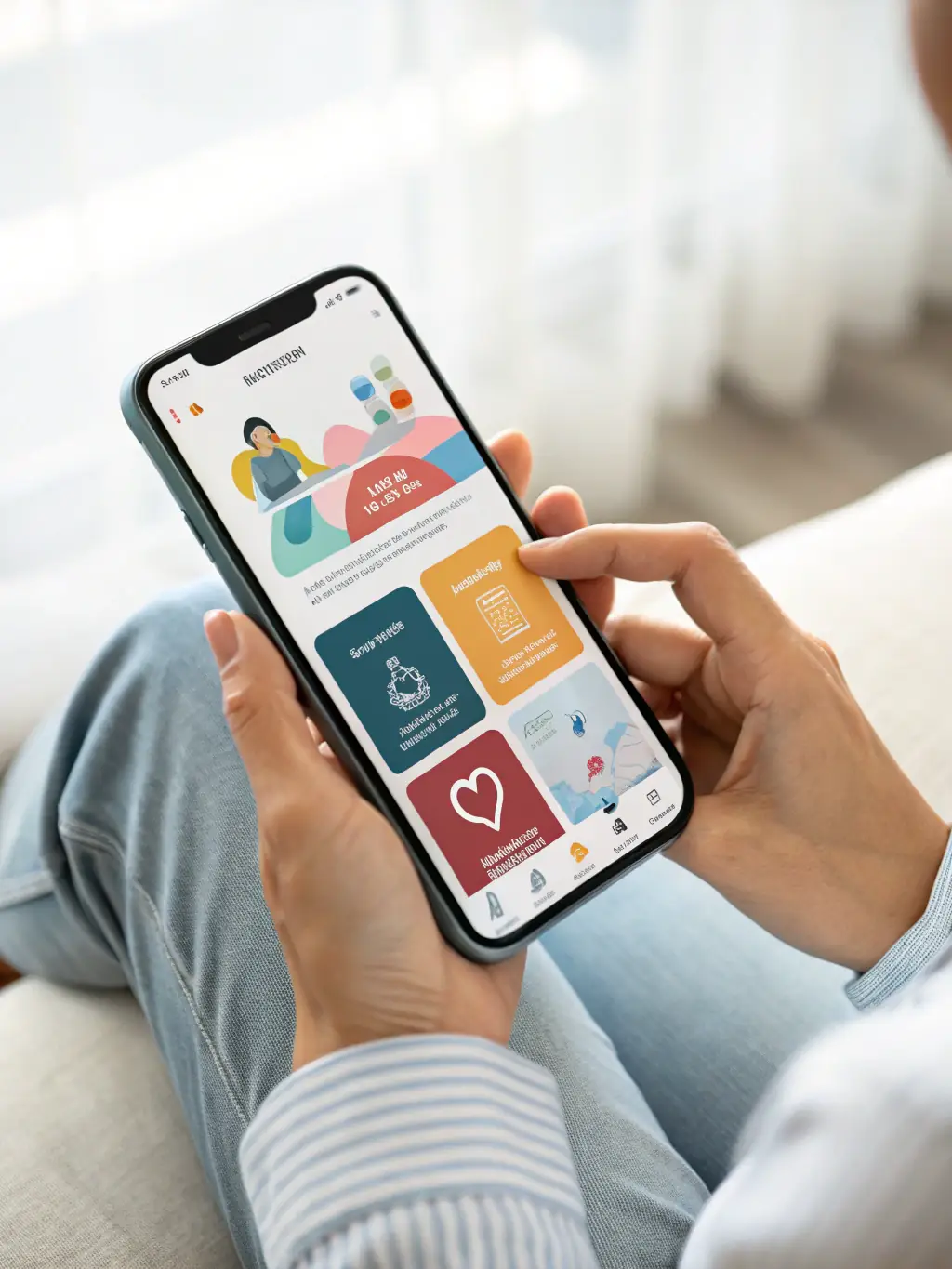 A vibrant image of a user effortlessly browsing adventure options on the Xtrem Reboot app, showcasing the Smart Profile feature.