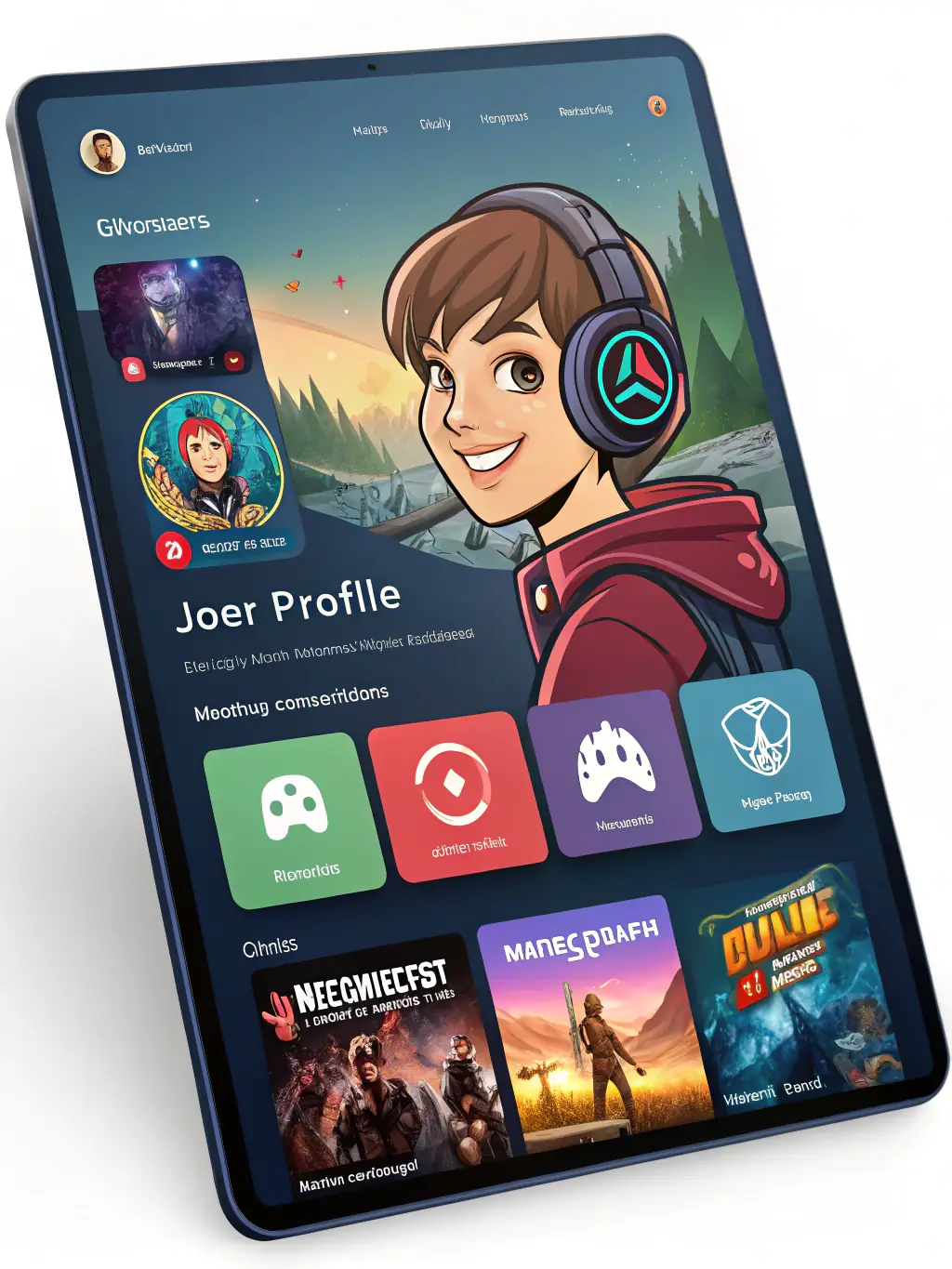 A vibrant image depicting a user interacting with a smart profile interface on the Xtrem Reboot platform, showcasing personalized adventure recommendations based on their preferences and past activities.